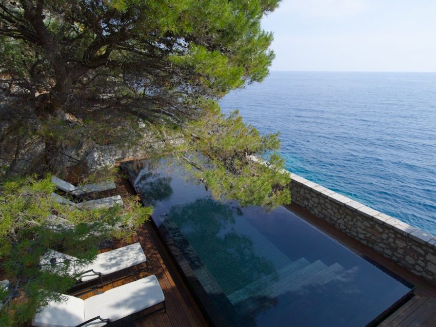 Montenegro Aman Sveti Stefan cliff pool - The Style Lovers